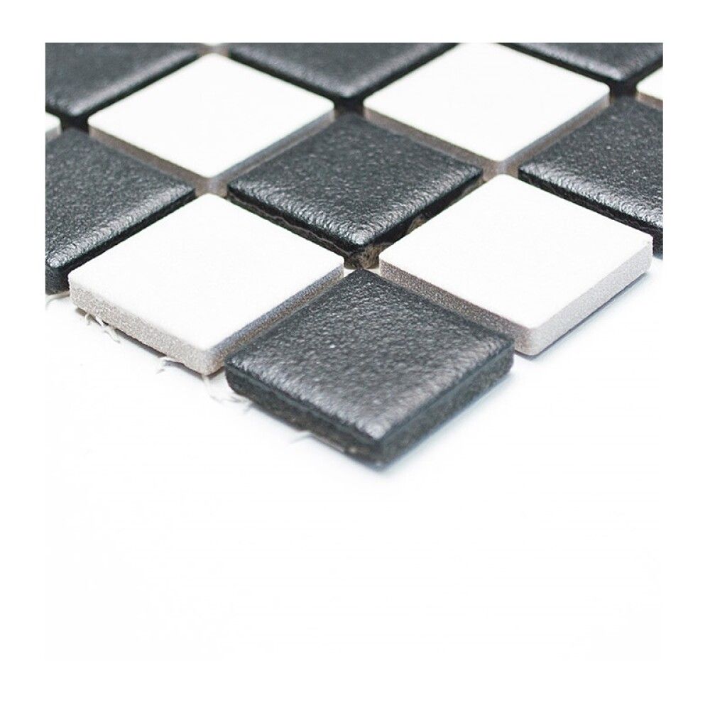 Mosaiikkilaatta Fliesen Quadrat Mix musta/valkoinen 32,6 x 30 cm