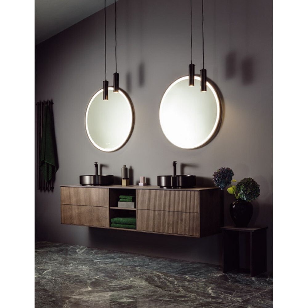 LED-valopeili Svedbergs Ista pyöreä musta 100 cm