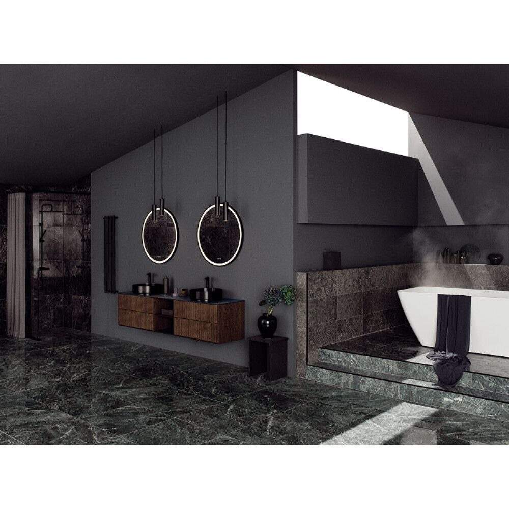 LED-valopeili Svedbergs Ista pyöreä musta 100 cm