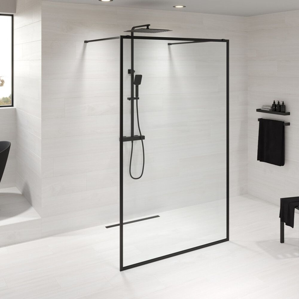 Suihkuseinä Camargue Frame 120 cm mattamusta