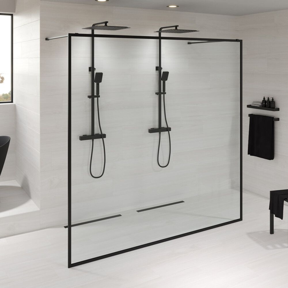 Suihkuseinä Camargue Frame 200 cm mattamusta