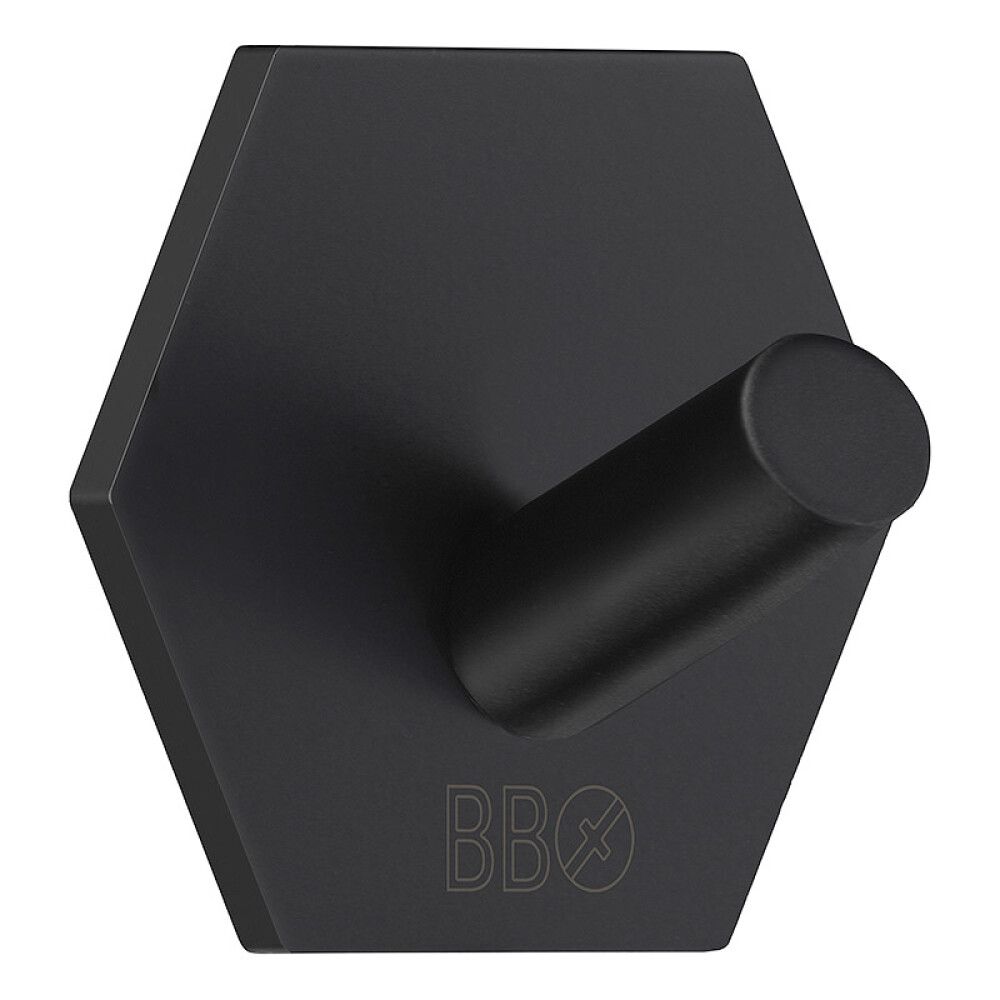 Tarrakiinnitteinen Koukku Mattamusta 6-Kulma BB1160