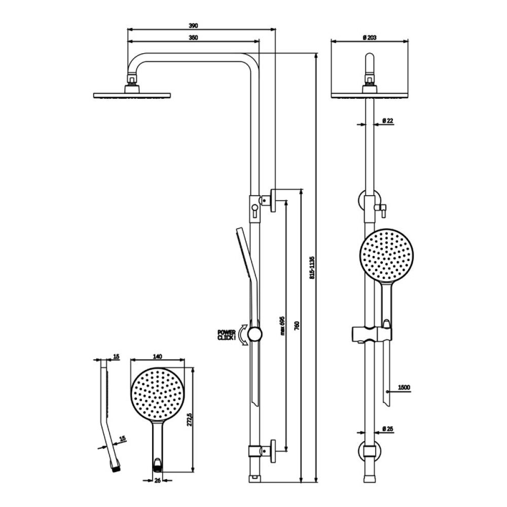 Suihkusetti Camargue Samsø Blåvand