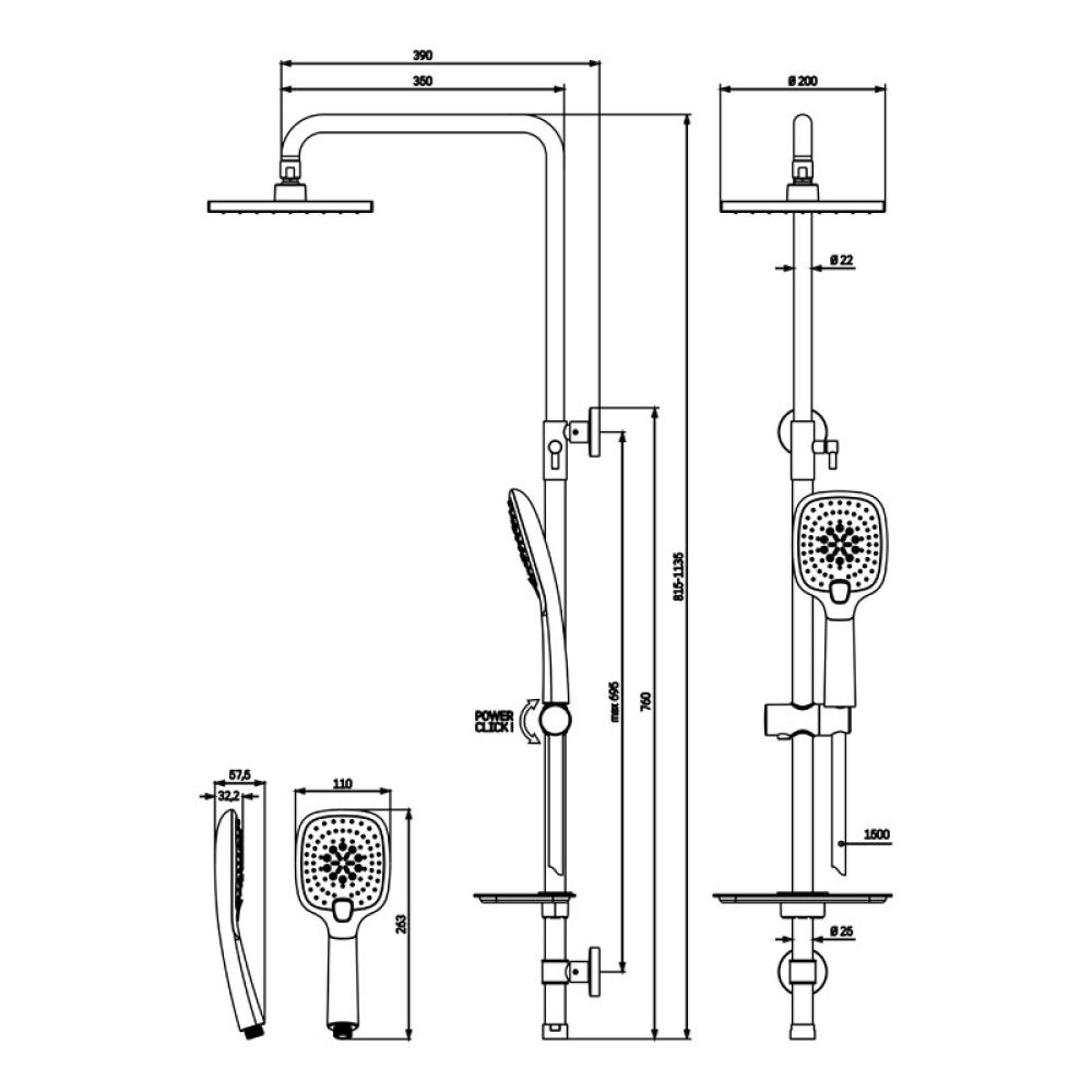 Suihkusetti Camargue Samsø Kerteminde