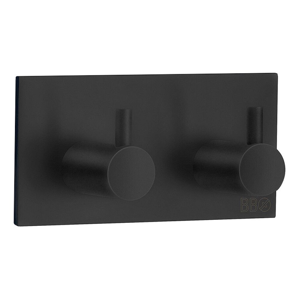 Tarrakiinnitteinen Kaksoiskoukku Beslagsboden BB1106 Mattamusta