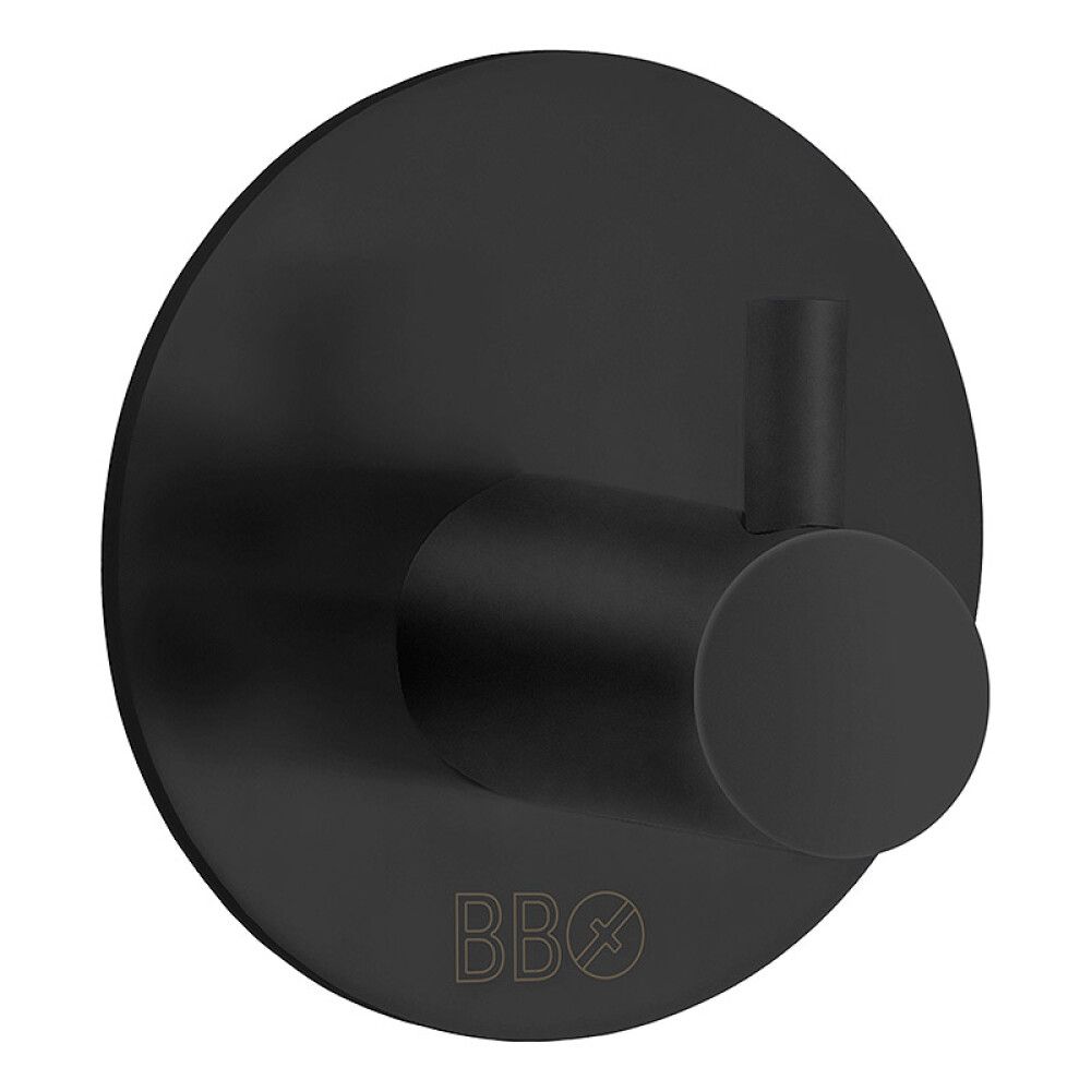 Tarrakiinnitteinen Koukku Beslagsboden BB1101 Mattamusta ∅48 mm