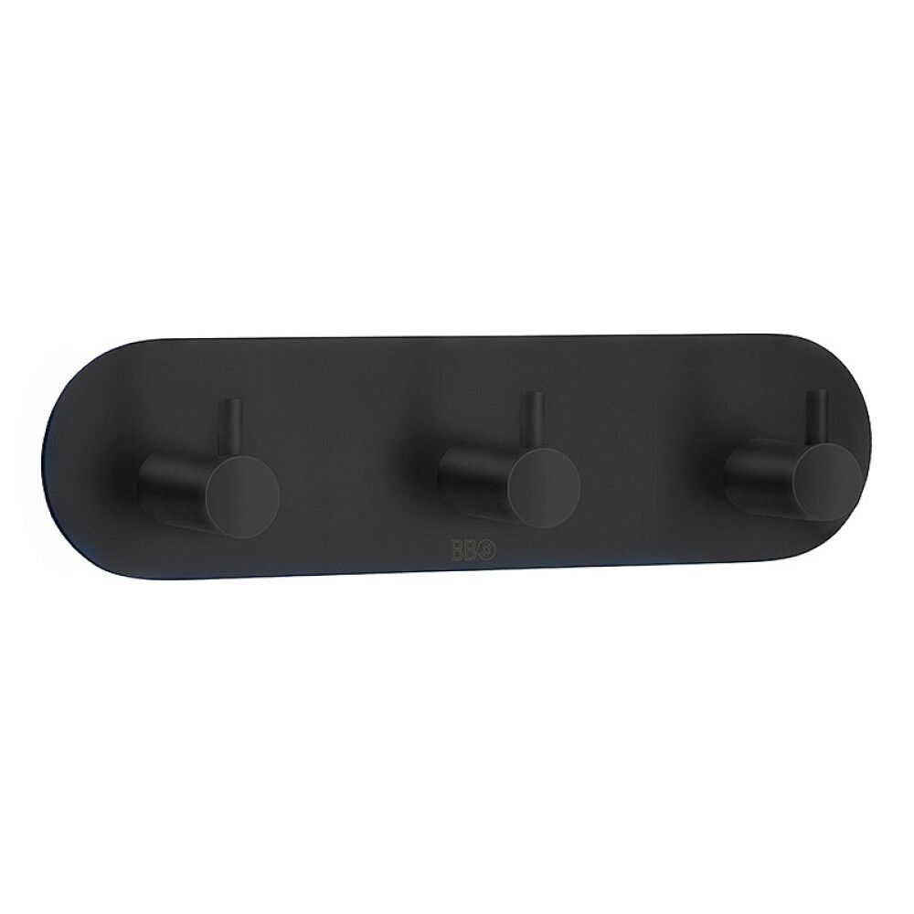 Tarrakiinnitteinen Kolmoiskoukku Beslagsboden BB1103 Mattamusta