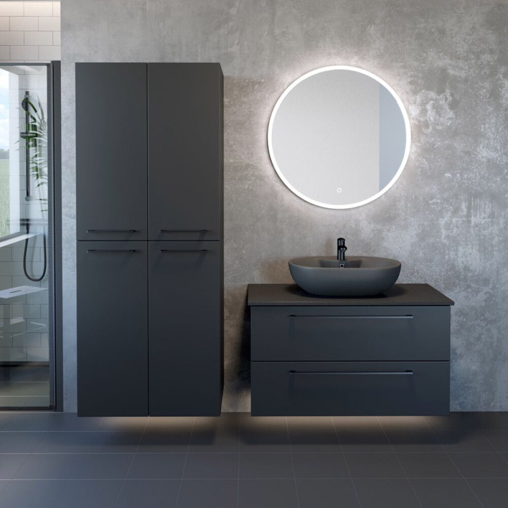 RUNDT SPEIL MED LEDRAMME Ø80CM