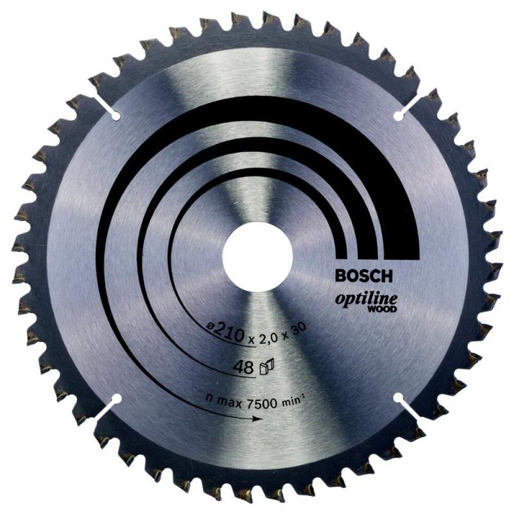 Pyörösahanterä Bosch Optiline Wood 210 x 2,0 mm T48