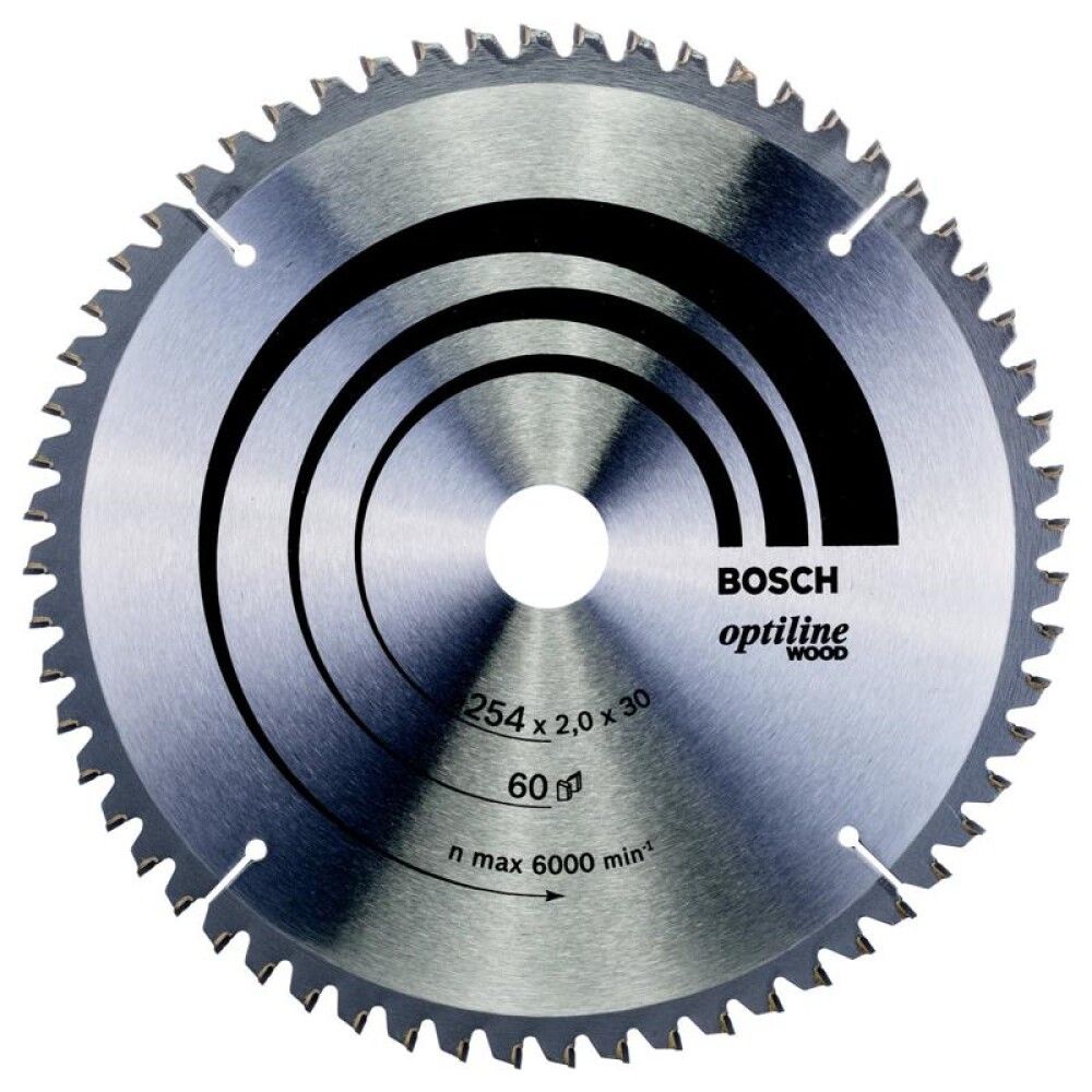 Pyörösahanterä Bosch Optiline Wood 254 x 2,0 x 30 mm T60
