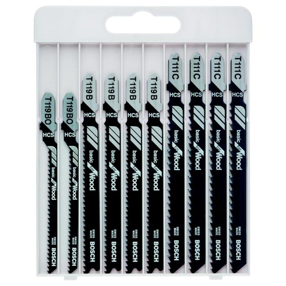 Pistosahanteräsarja Bosch Basic for Wood 10 osaa