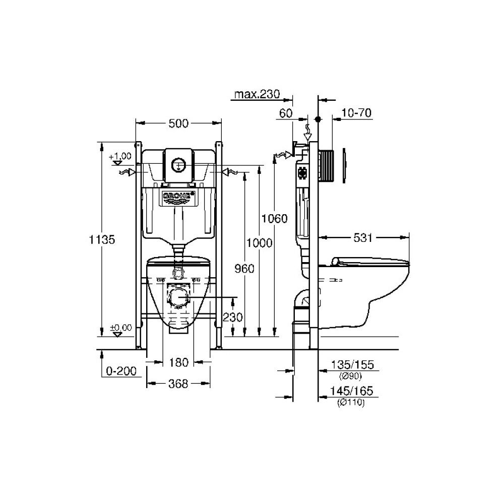 Seinä-WC Grohe Solido 5 In 1
