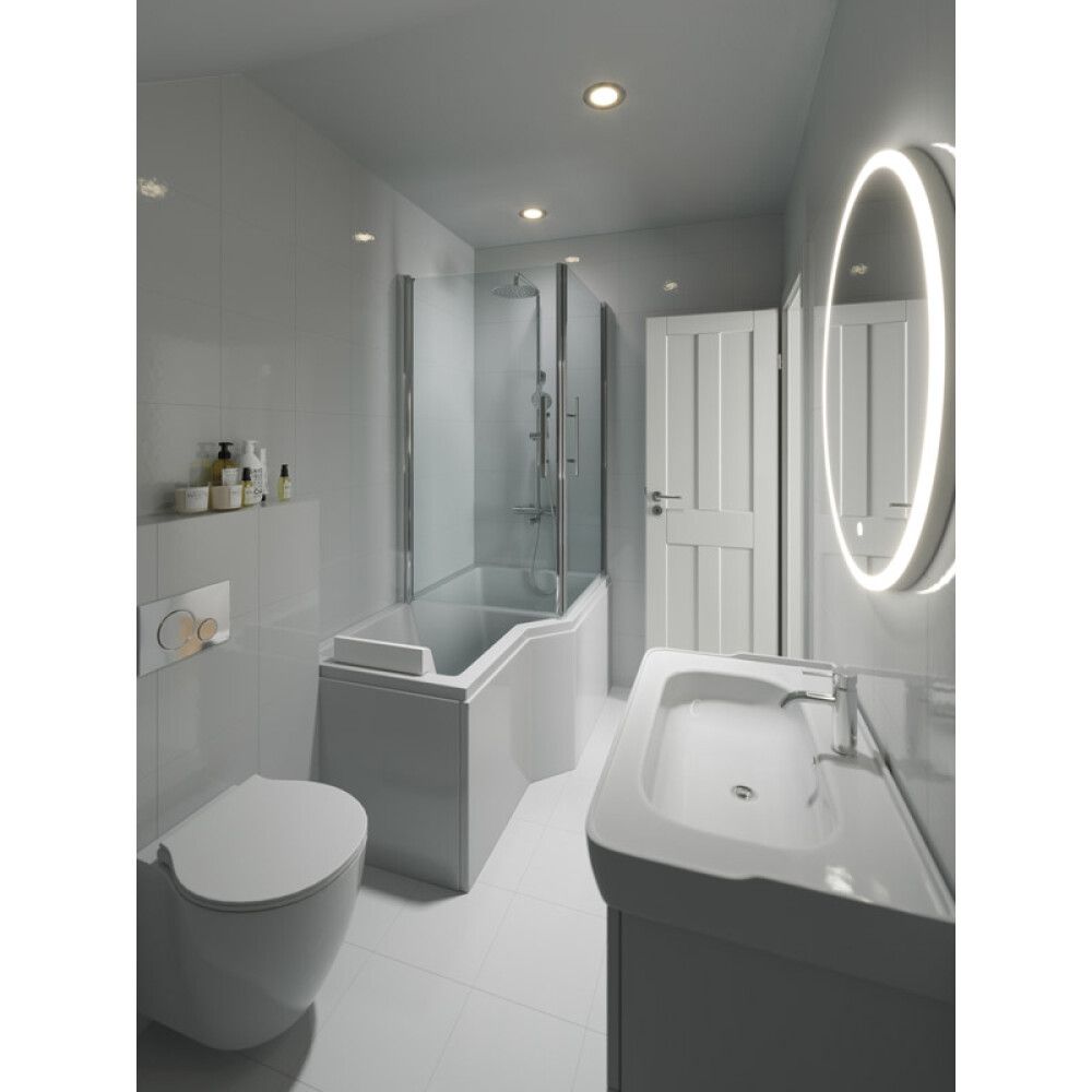 Kylpyamme Camargue Skaraborg Combi kiiltävä valkoinen 150 x 85 x 63 cm, oikea