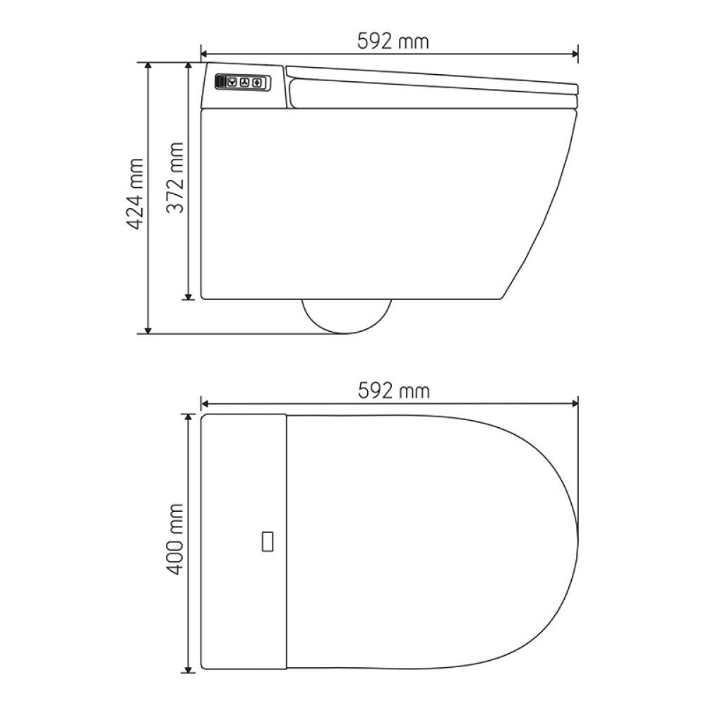 Elektroninen Seinä-WC-istuin Camargue Clean & Dry