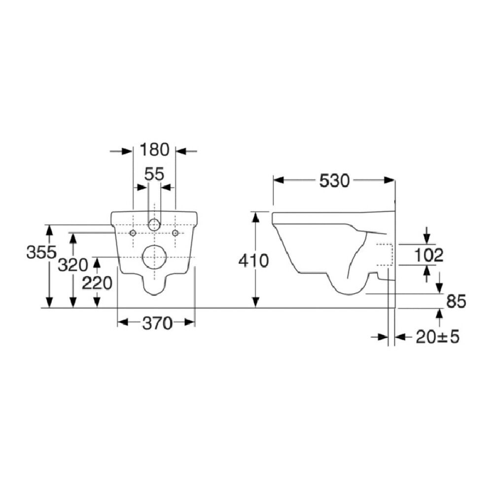 Seinä-WC Gustavsberg 5G84 Hygienic flush