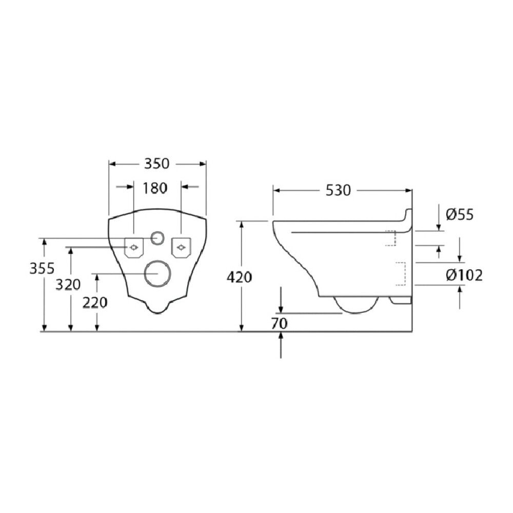 Seinä-WC Gustavsberg Estetic 8330 C+ Valkoinen