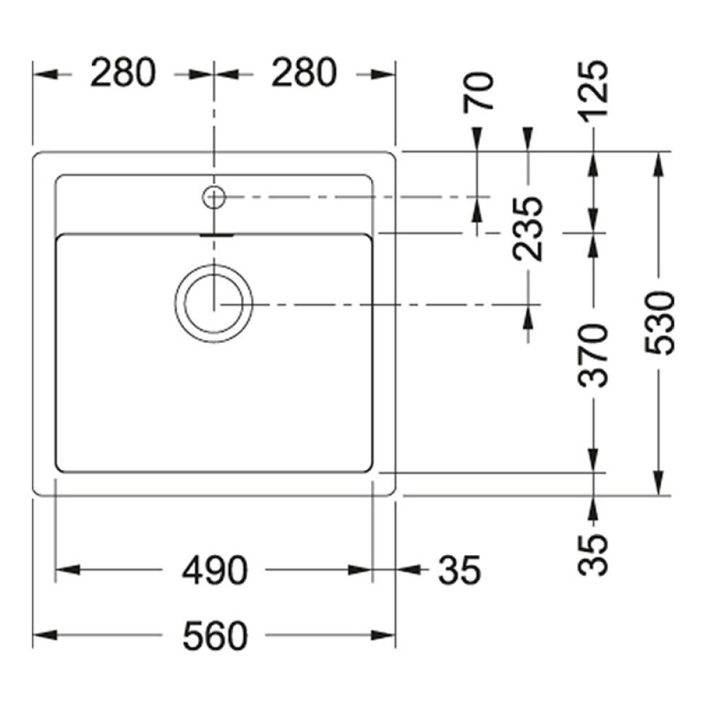Komposiittiallas Franke Sirius SID 610 Musta 56 x 53 x 20 cm