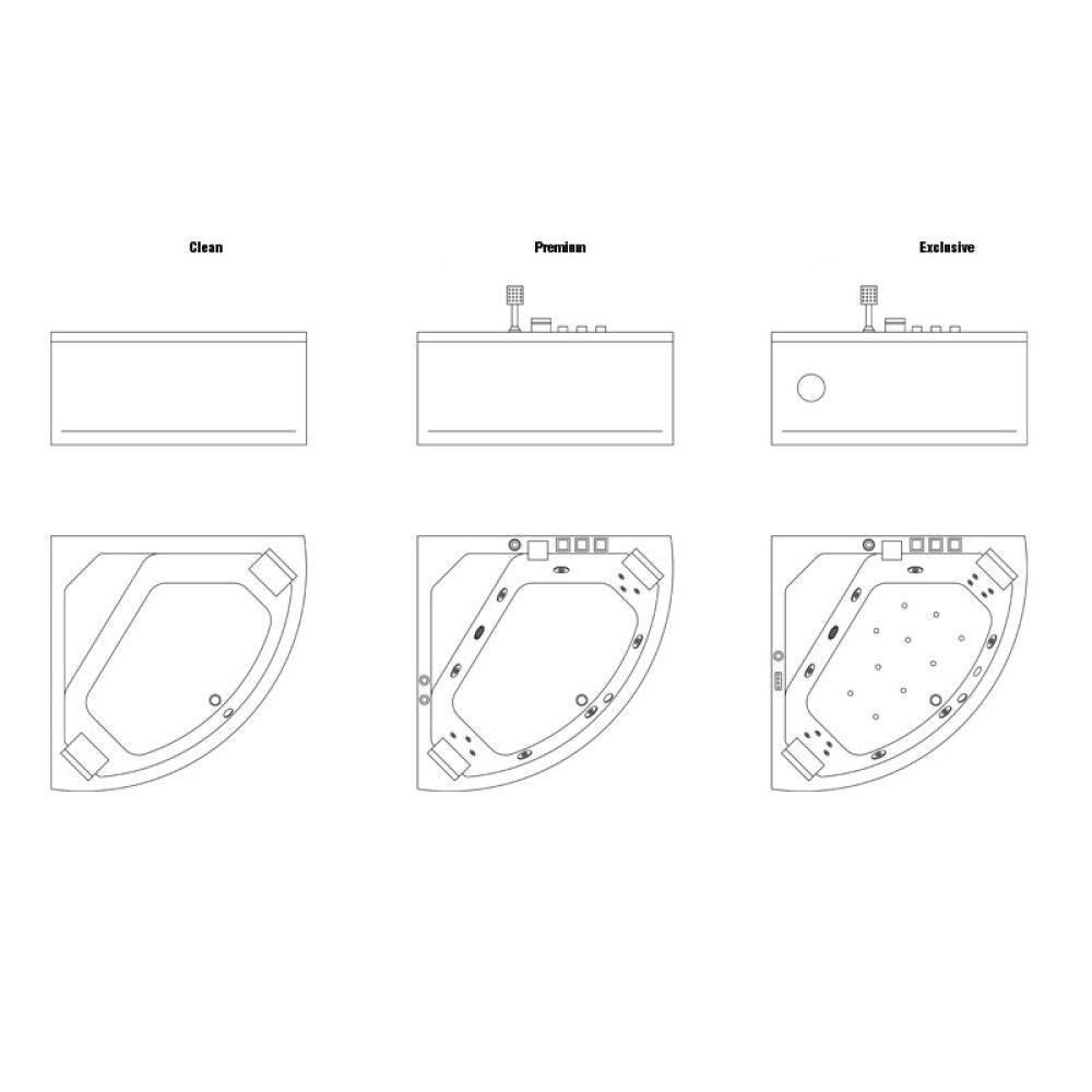 Kylpyamme Camargue Uppland valkoinen 130 x 130 cm