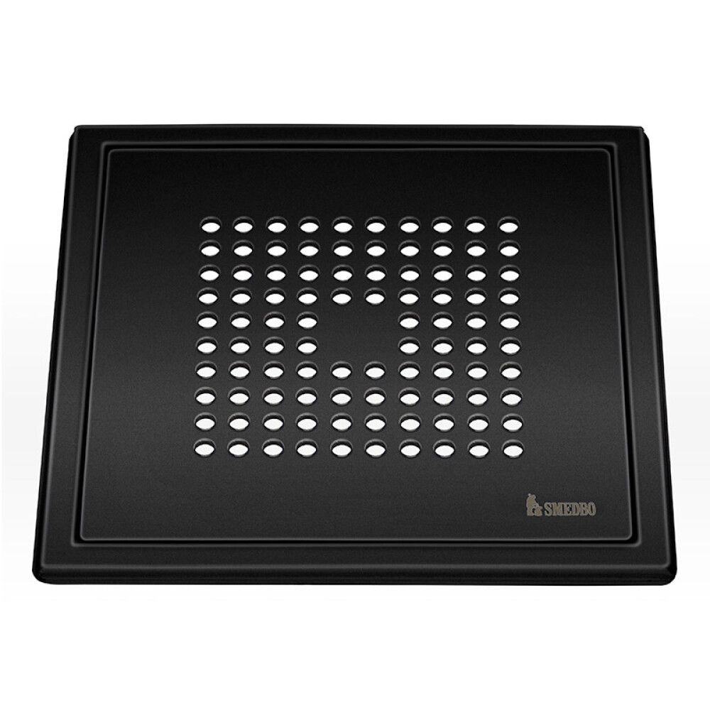 Lattiakaivonkansi Smedbo Outline neliö FB502 mattamusta 200 x 200 mm