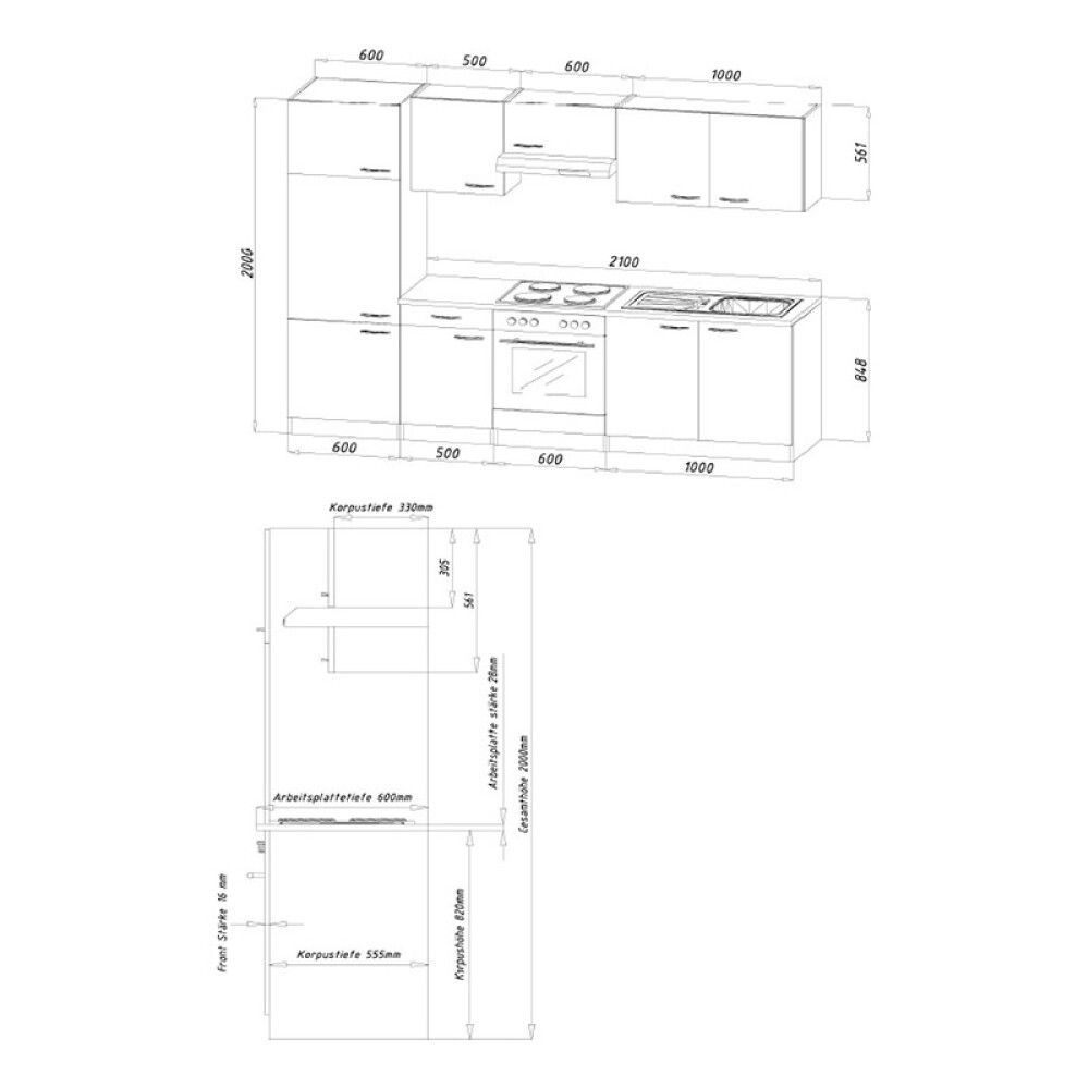 Valmiskeittiö Respekta KB270BGEC 2,7 m