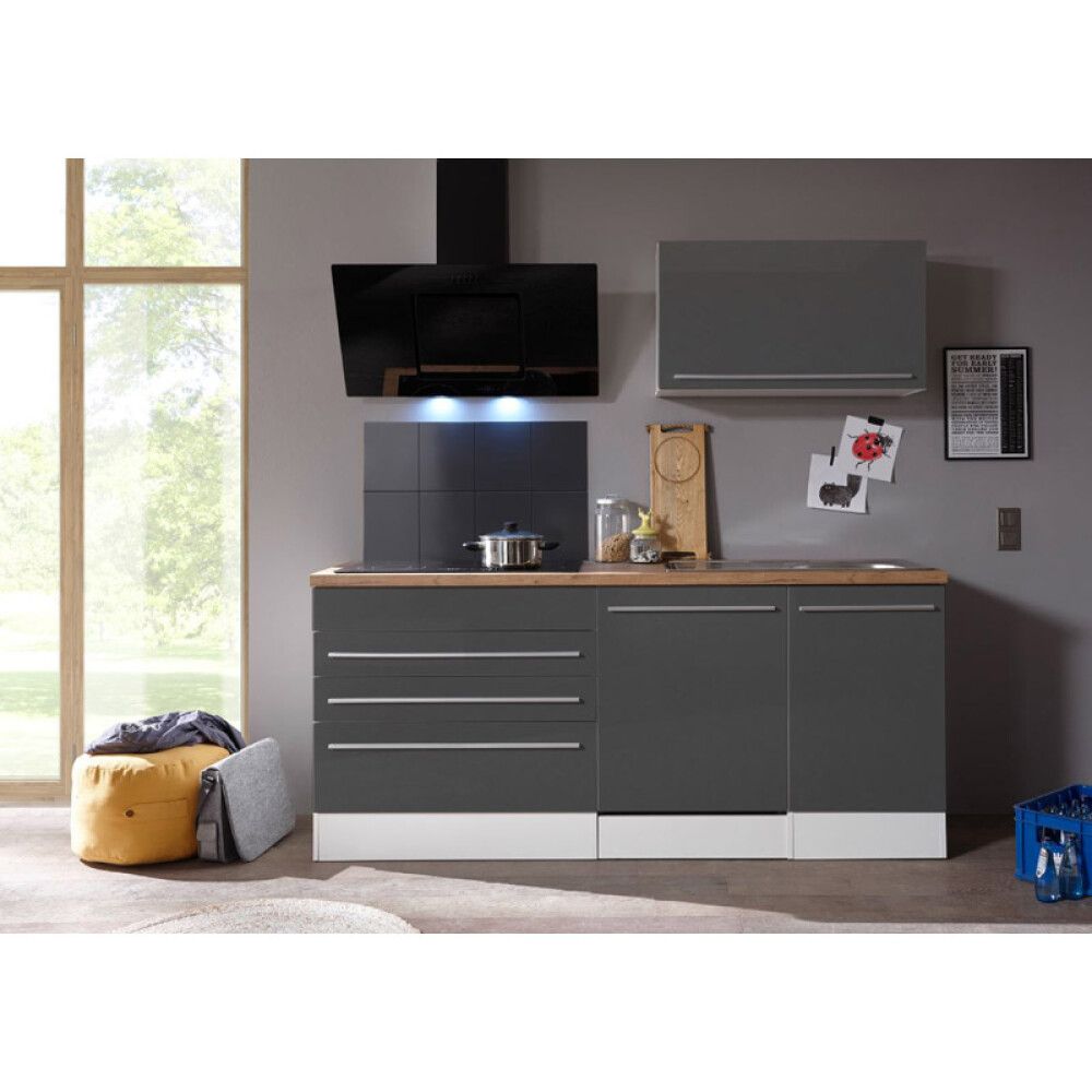 Keittiökokonaisuus Respekta 3,2 m kiiltävä harmaa