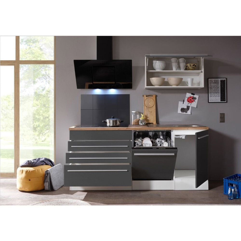 Keittiökokonaisuus Respekta 3,2 m kiiltävä harmaa