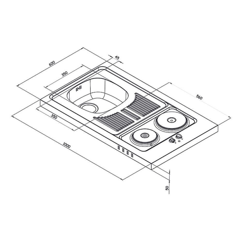 Kaappikeittiö Respekta 1,04 m keraamisella liedellä valkoinen