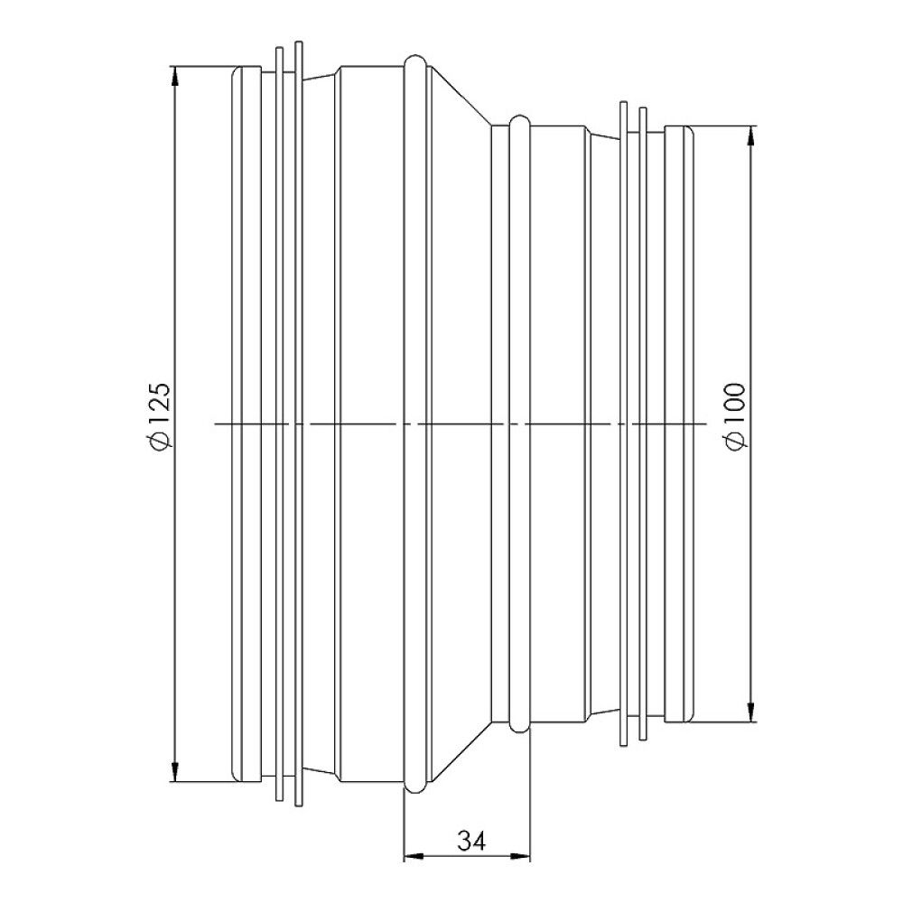 Muuntoliitin Europlast 125 - 100 mm