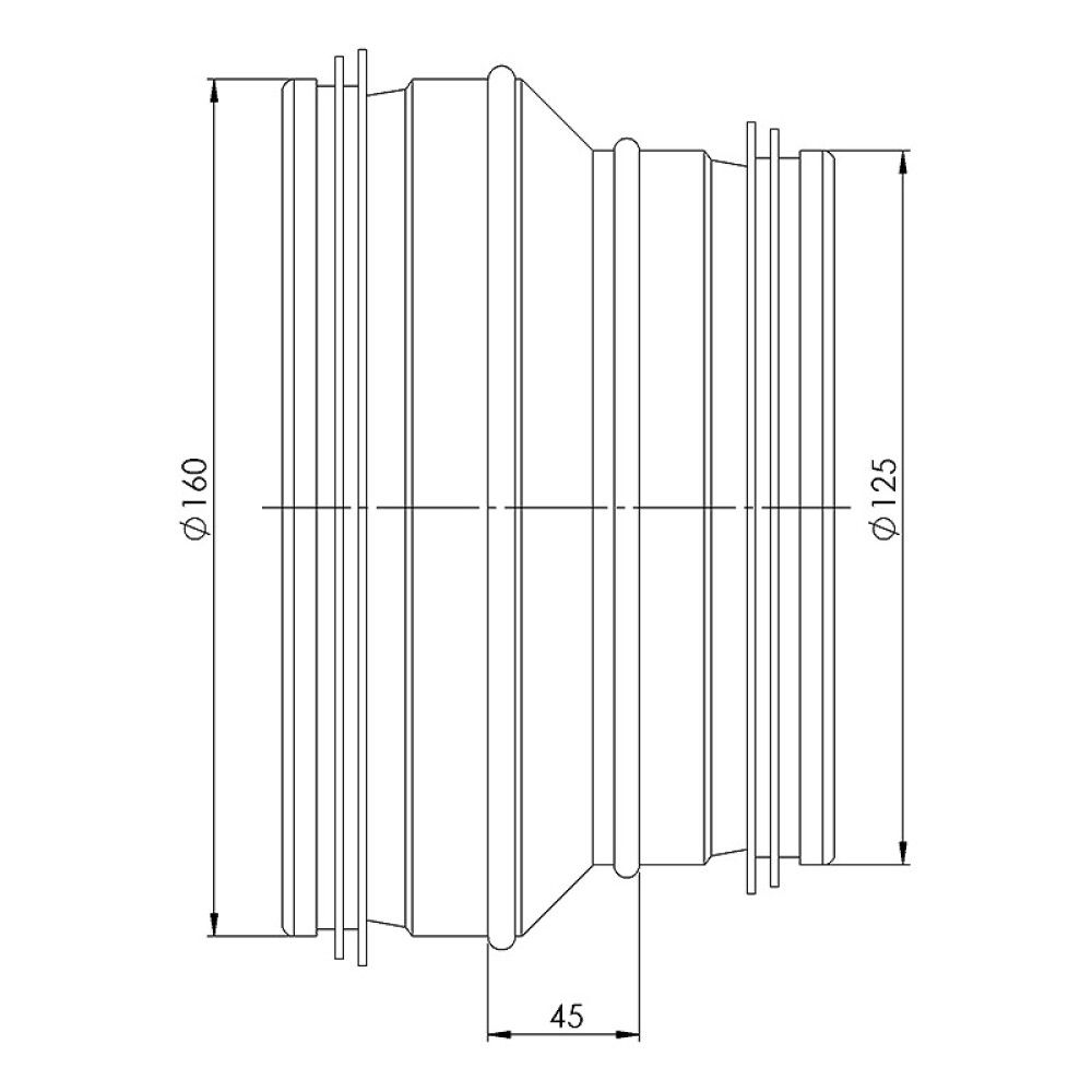 Muuntoliitin Europlast 160 - 125 mm