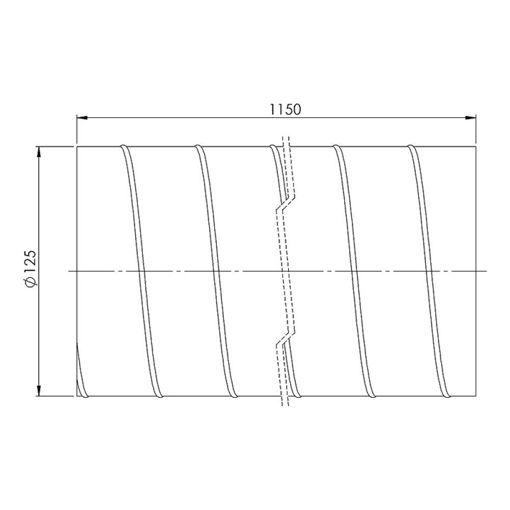 Kierresaumakanava Europlast 125 mm