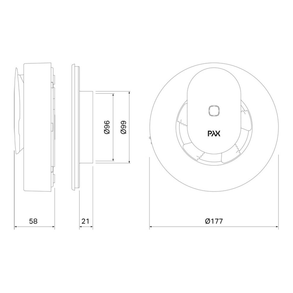 Puhallin Pax Calima Valkoinen