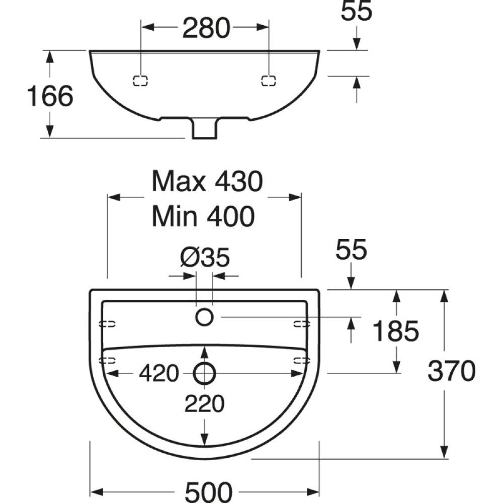 Pesuallas Gustavsberg Nordic³ 50 x 37