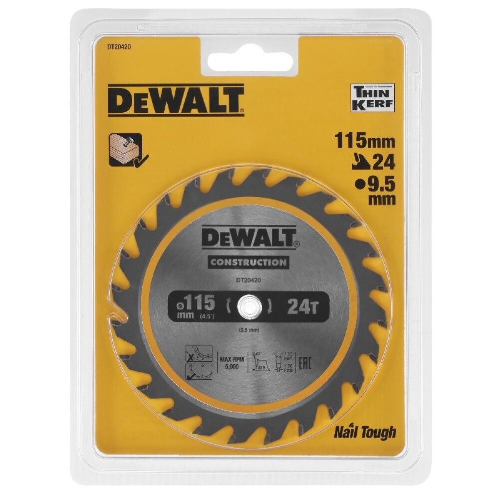 Pyörösahanterä DeWalt DT20420-QZ 115 x 9,5 mm 24T