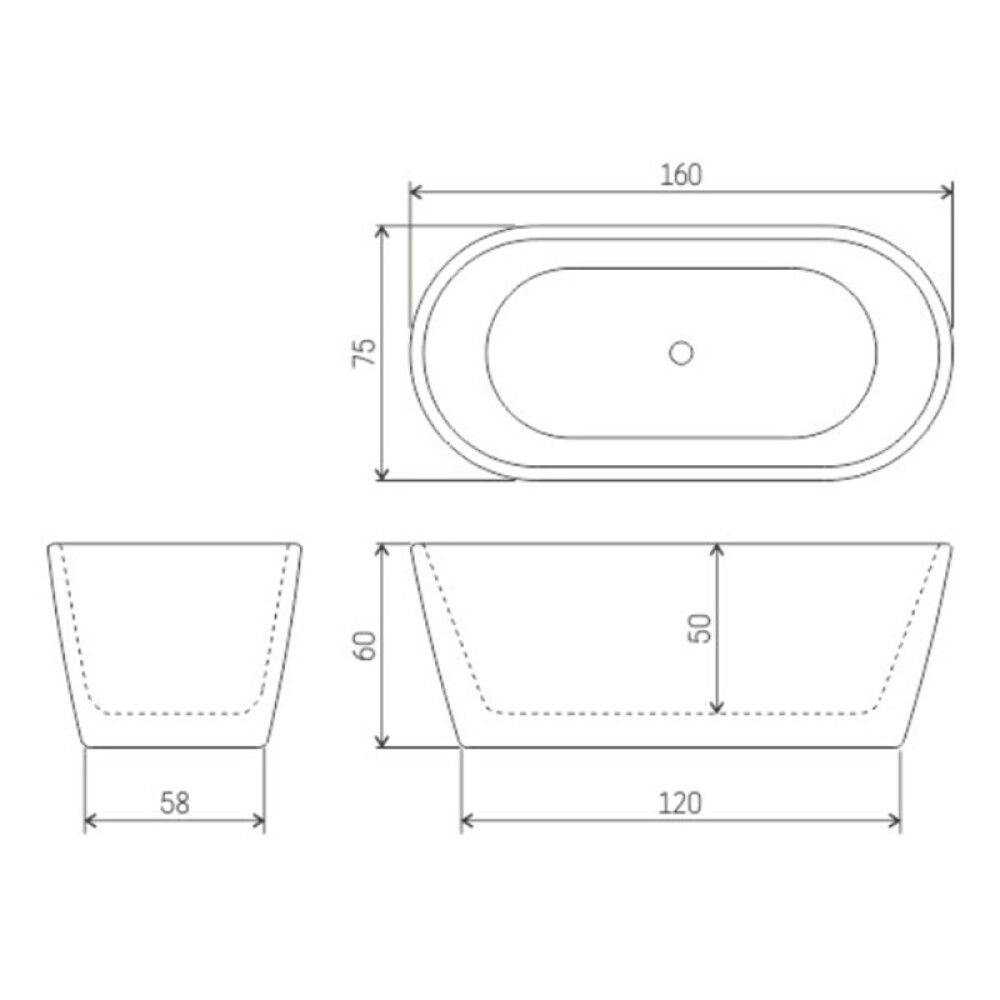 Kylpyamme Camargue Visby Valkoinen/vihreä
