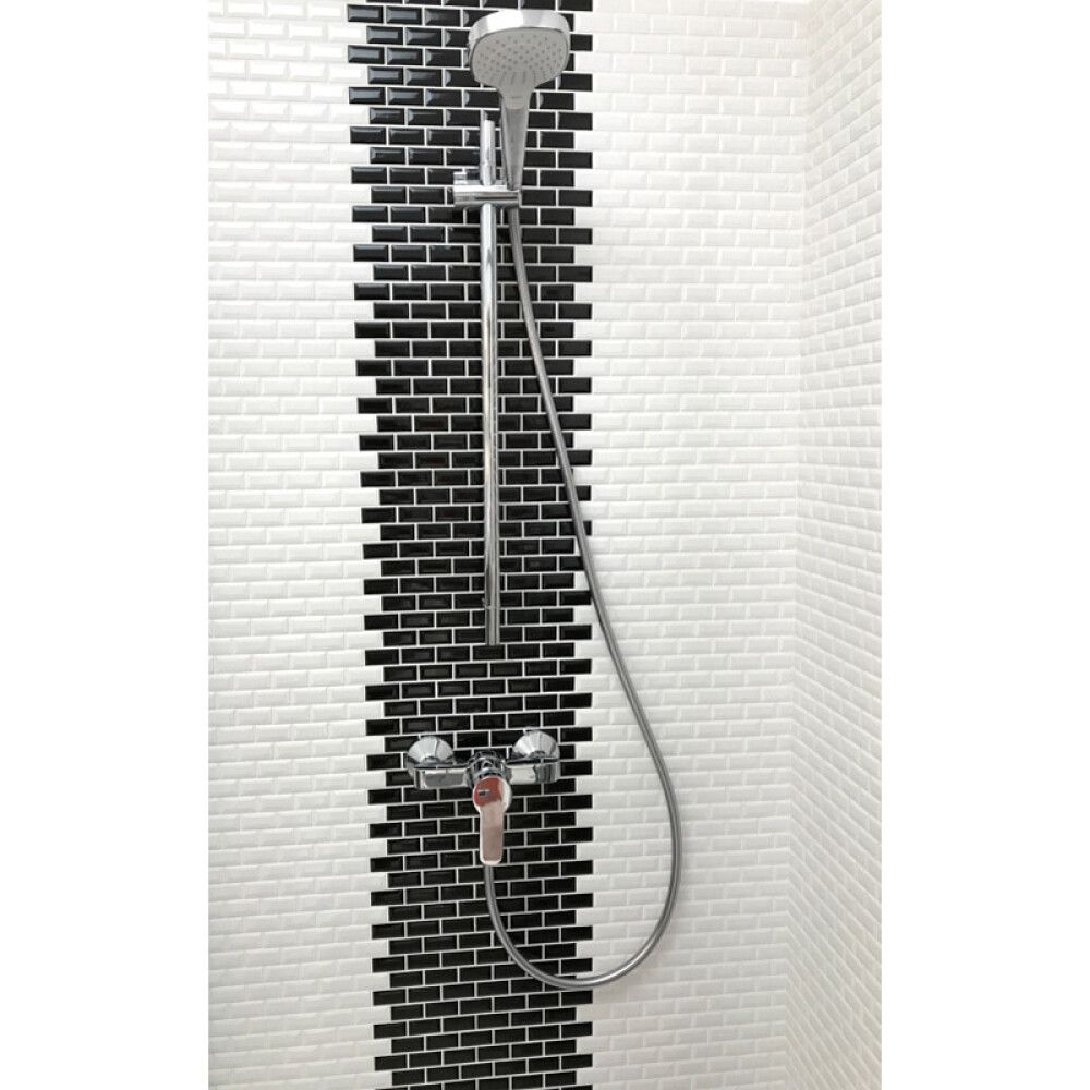 Mosaiikki Brick Bond Diamond Kiiltävä Musta