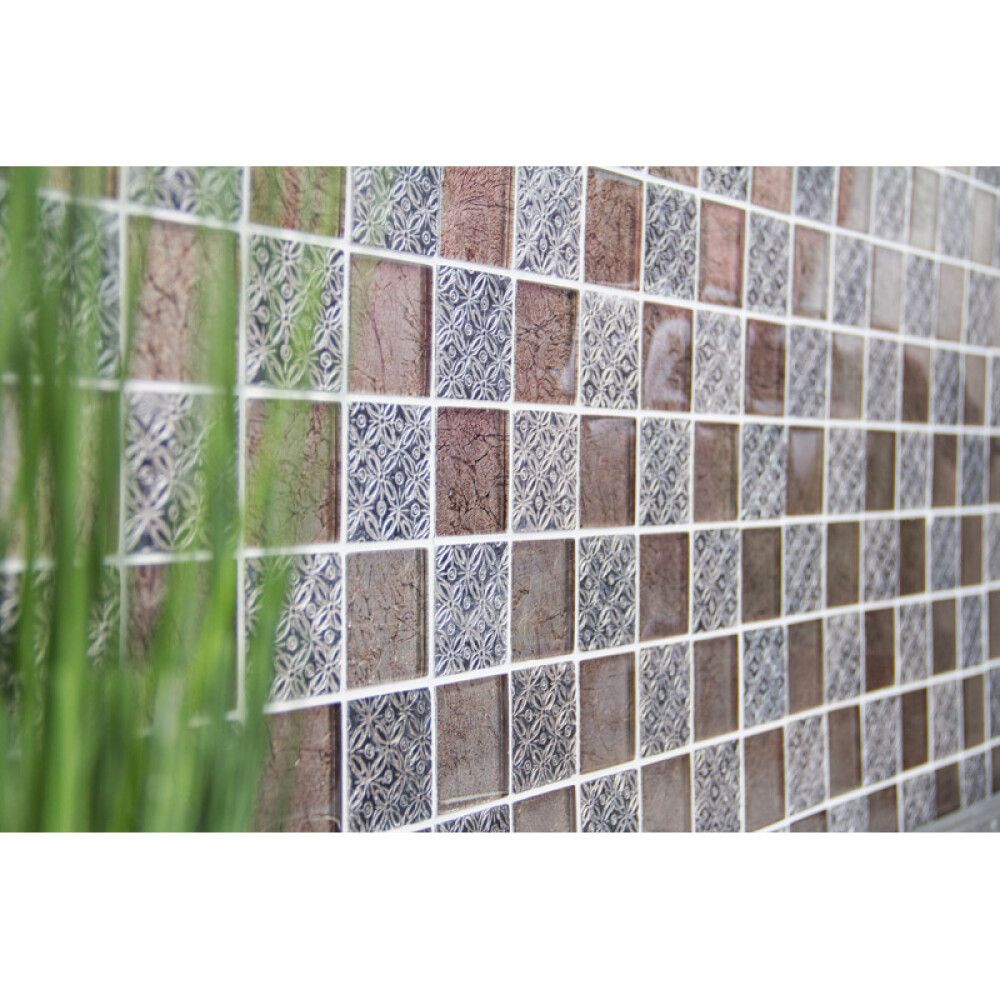 Mosaiikkilaatta Fliesen Quadrat Crystal Mix beige 30 x 30 cm