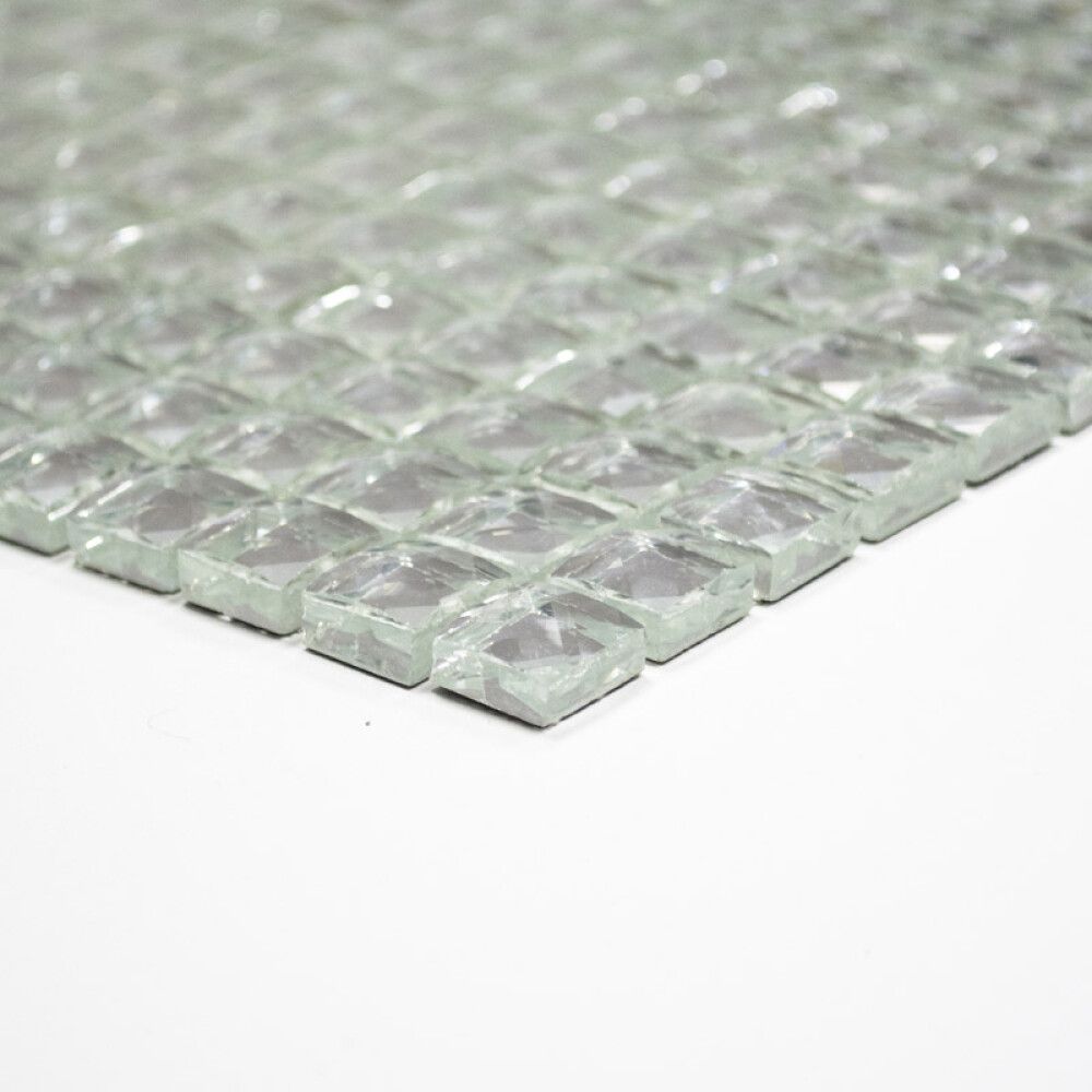 Mosaiikkilaatta Fliesen Quadrat Crystal hopea 30 x 30 cm