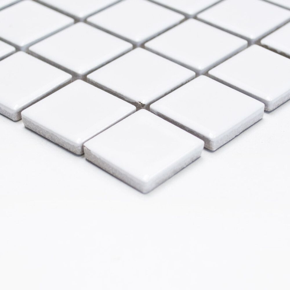 Mosaiikki Square Kiiltävä Valkoinen