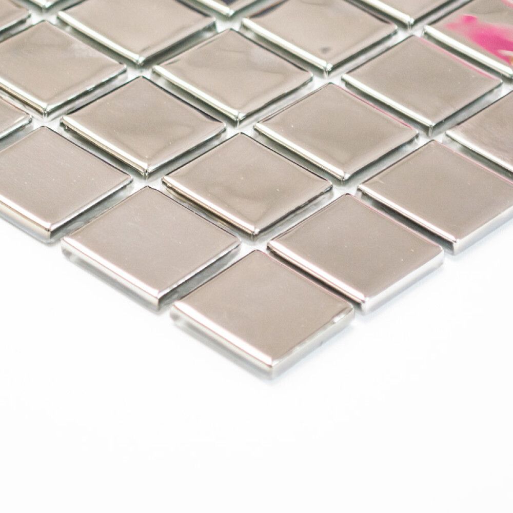 Lasimosaiikki Hopea Kiiltävä 30 x 32 cm