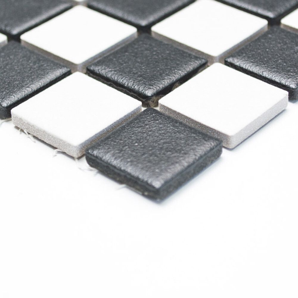 Mosaiikkilaatta Fliesen Quadrat Mix musta/valkoinen 32,6 x 30 cm