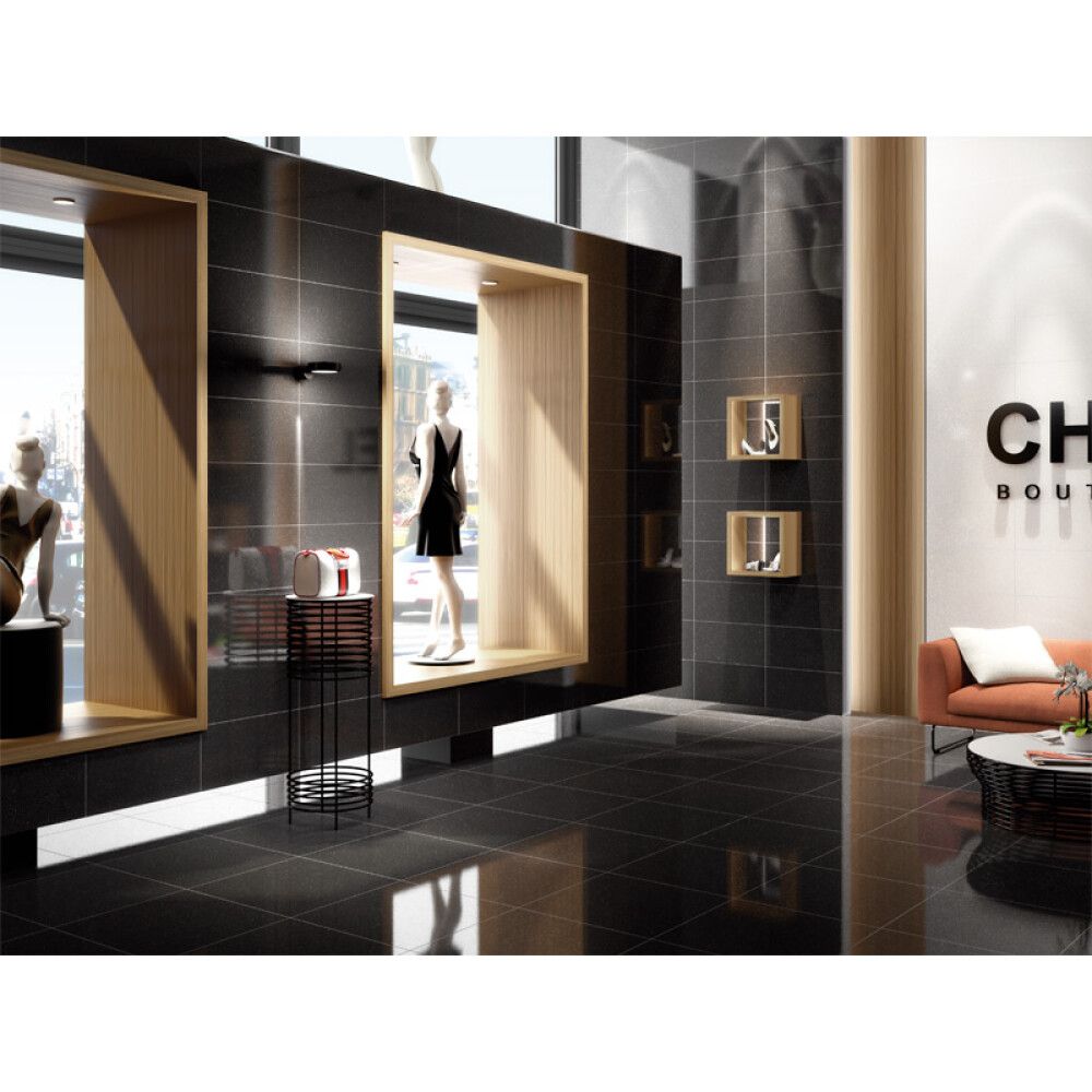 Lattialaatta Azteca Smart Lux Musta 30 x 60 cm