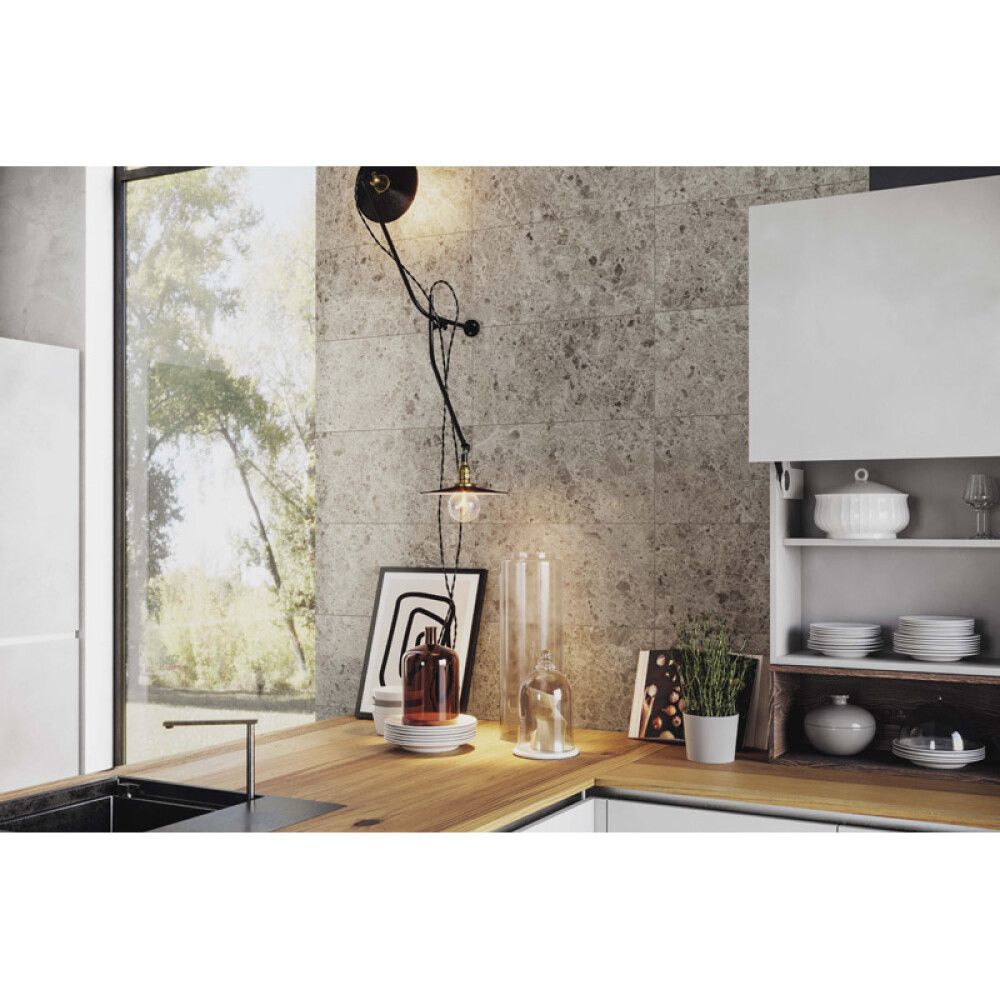 Lattialaatta Corso Italia Marble Mix kiiltävä harmaa 30 x 60 cm