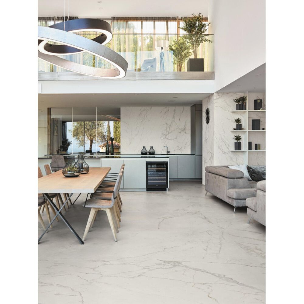 Lattialaatta Palazzo Norden Calcatta mattavalkoinen 15 x 15 cm