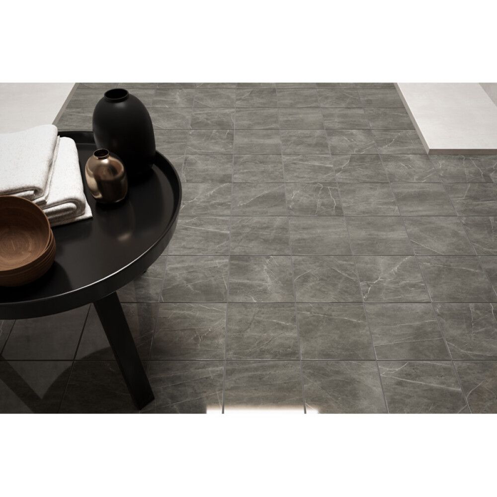 Lattialaatta Corso Italia Bergen Marmor mattaharmaa 15 x 15 cm
