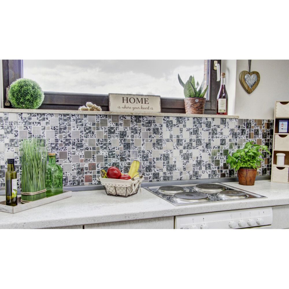 Mosaiikki Crystal Steel Mix XCM MC629 musta/harmaa 30 x 30 cm