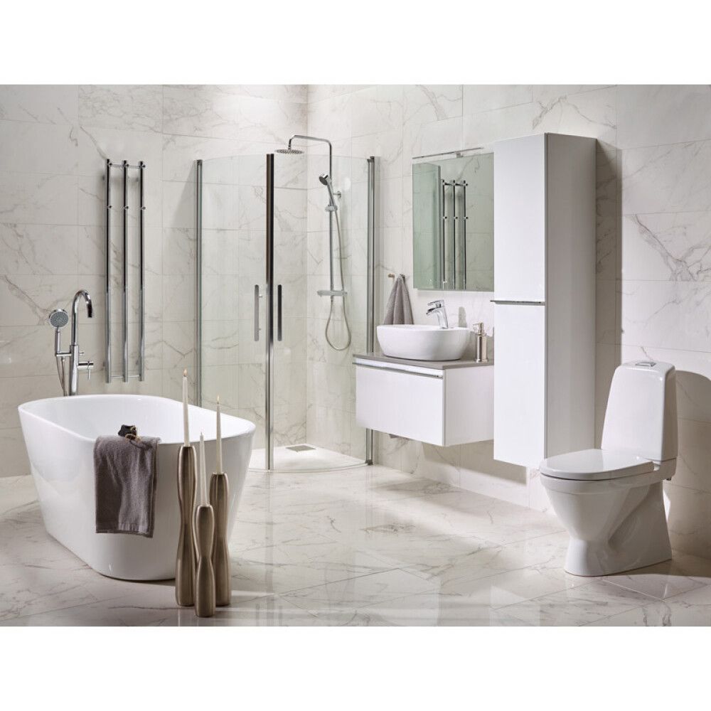 Lattialaatta Palazzo Norden Calcatta kiiltävä valkoinen 30 x 60 cm