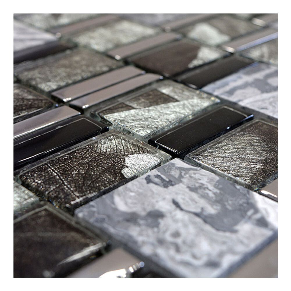 Mosaiikki Multiformat Crystal Mix XCM NIKO10 Harmaa/Musta 29,8 x 29,8 cm