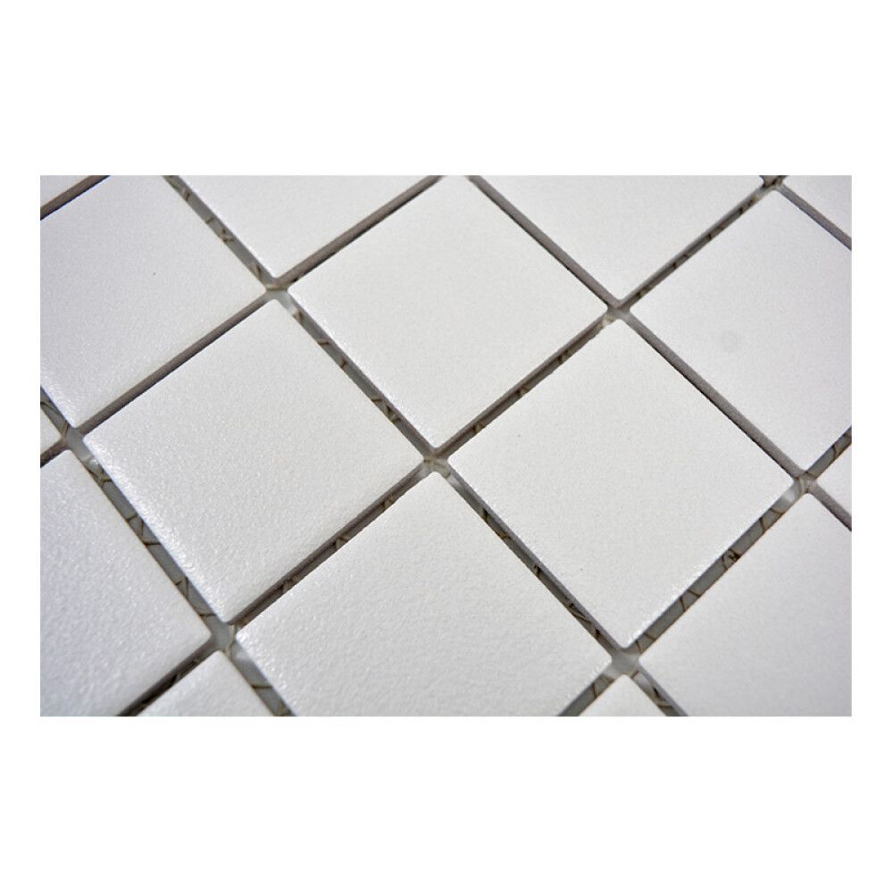 Mosaiikkilaatta Fliesen Quadrat Uni valkoinen 29,8 x 29,8 cm