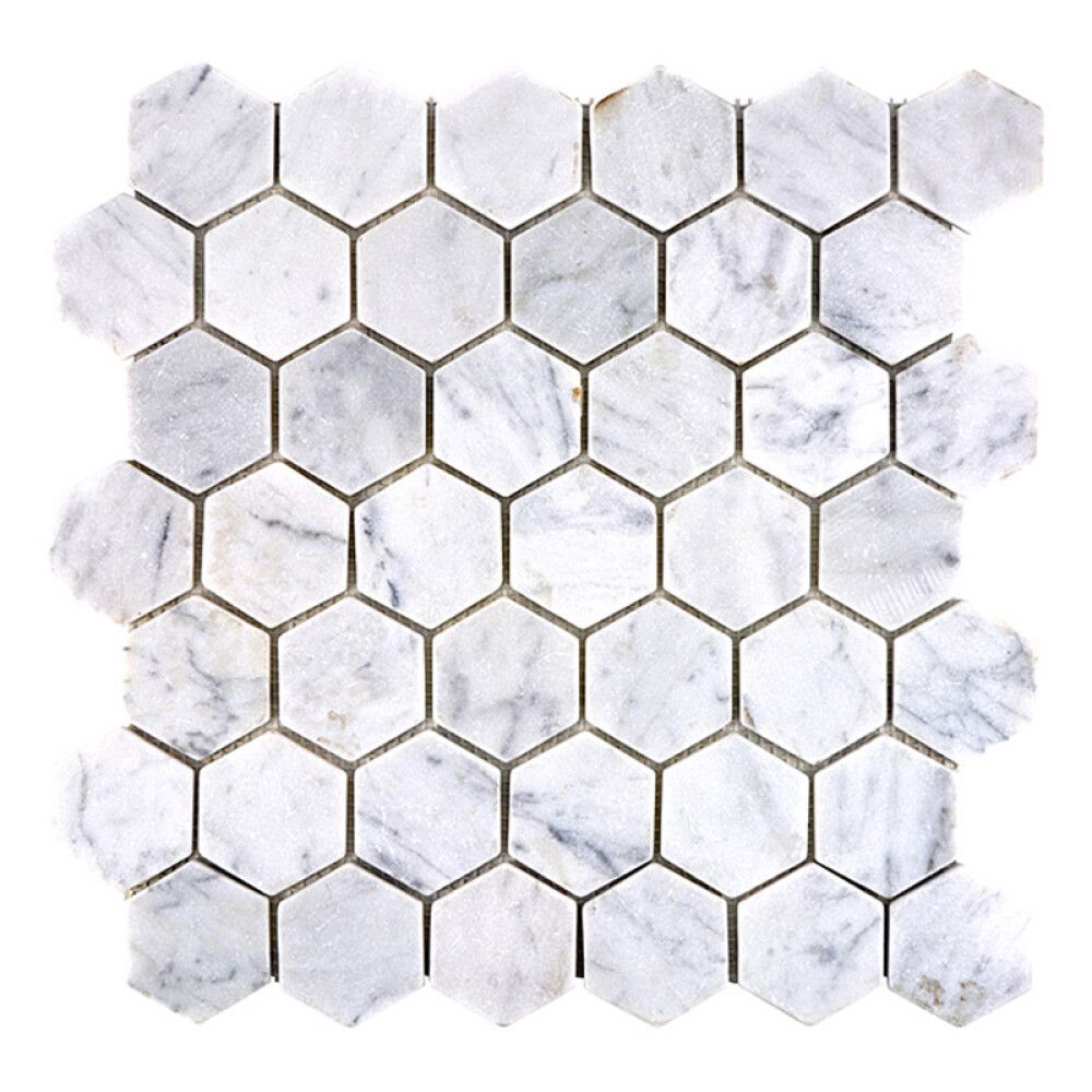 Mosaiikkilaatta Hexagon Uni MOS HXN 2000 29,8 x 30,5 cm Valkoinen