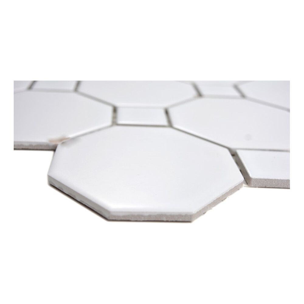 Mosaiikki Fliesen Octa valkoinen 9,7 x 9,7 cm